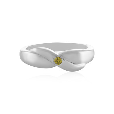 I4 Yellow Diamond Silver Ring