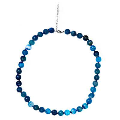 Aqua Blue Agate Silver Necklace