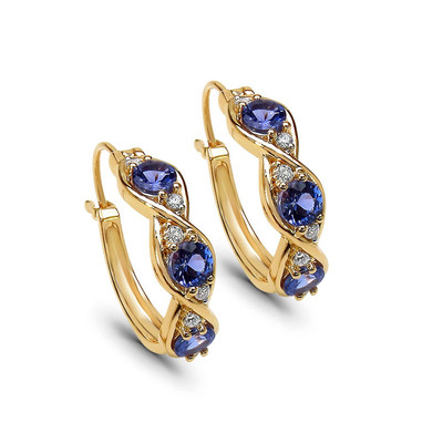 18K AAA Tanzanite Gold Earrings (AMAYANI)