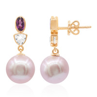 9K Pink Ming Pearl Gold Earrings (TPC)