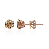 9K VS1 Argyle Rose De France Diamond Gold Earrings