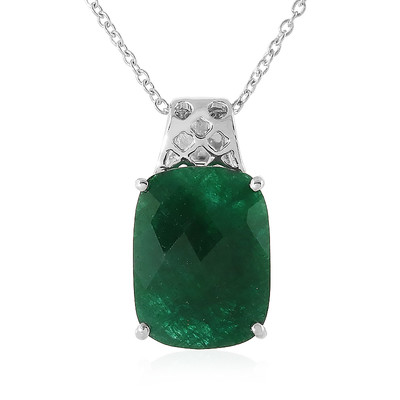 Emerald Colour Beryl Silver Necklace