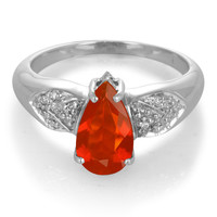 9K Mexican Fire Opal Gold Ring