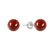Red Jasper Silver Earrings