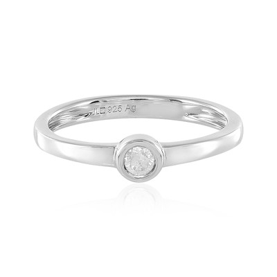 I3 (J) Diamond Silver Ring