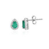 Zambian Emerald Silver Earrings