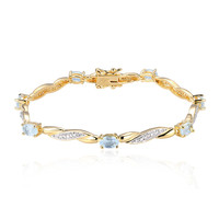 Sky Blue Topaz Brass Bracelet (Juwelo Style)
