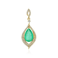 18K Ethiopian Emerald Gold Pendant (AMAYANI)