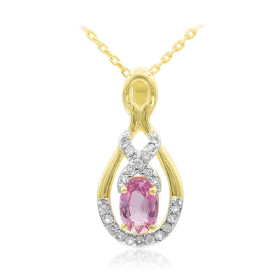 9K Pink Sapphire Gold Necklace (Adela Gold)