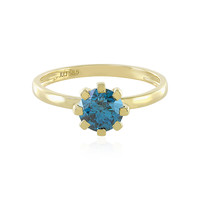 14K I2 Blue Diamond Gold Ring