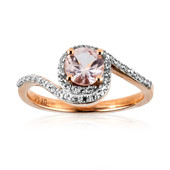 9K Unheated Pink Beryl Gold Ring