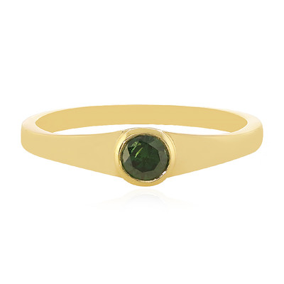 9K I3 Green Diamond Gold Ring