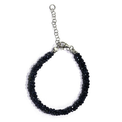 Black Spinel Silver Bracelet