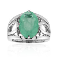 Green Pastel Quartz Silver Ring