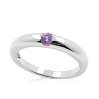 Unheated Ceylon Purple Sapphire Silver Ring