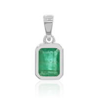Zambian Emerald Silver Pendant