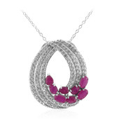 Burmese Ruby Silver Necklace