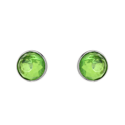 Colombian green Amber Silver Earrings (dagen)