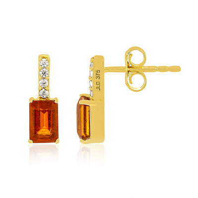 9K Tanzanian Orange Kyanite Gold Earrings