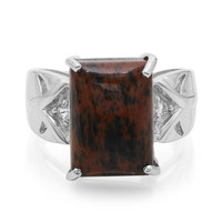 Mahogany Obsidian Silver Ring