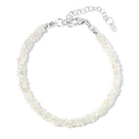 White Moonstone Silver Bracelet