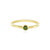 SI2 Green Diamond Silver Ring