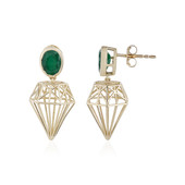 9K Brazilian Emerald Gold Earrings (Ornaments by de Melo)