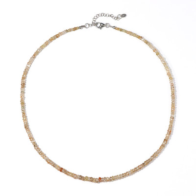 Saffron Zircon Silver Necklace