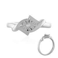 I4 (J) Diamond Silver Ring