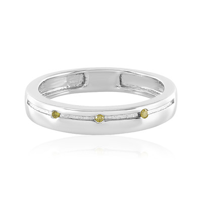 I2 Yellow Diamond Silver Ring