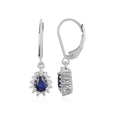 Royal Blue Spinel Silver Earrings