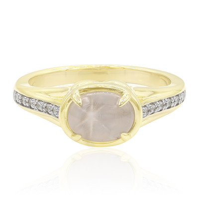 9K White Star Sapphire Gold Ring