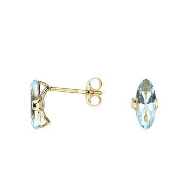 9K Sky Blue Topaz Gold Earrings (dagen)