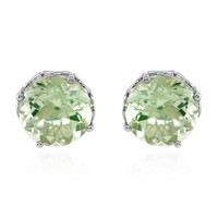 Green Amethyst Silver Earrings