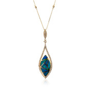 14K Lightning Ridge Black Opal Gold Necklace (CIRARI)