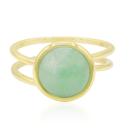 9K Green Jadeite Gold Ring (Annette)