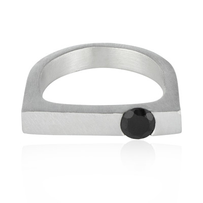 Black Spinel Silver Ring (MONOSONO COLLECTION)