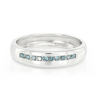 Royal Blue Diamond Silver Ring