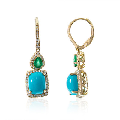 14K Sleeping Beauty Turquoise Gold Earrings (CIRARI)