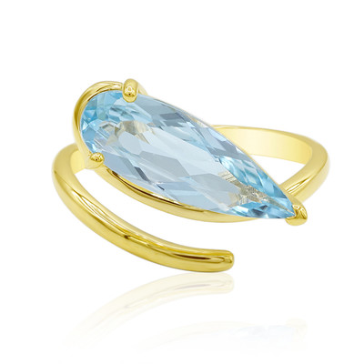 9K Sky Blue Topaz Gold Ring (Adela Gold)