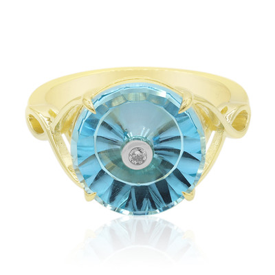 9K Swiss Blue Topaz Gold Ring (Glenn Lehrer)