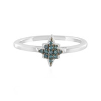 SI1 Blue Diamond Silver Ring