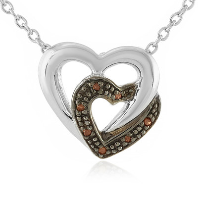 I3 Red Diamond Silver Necklace