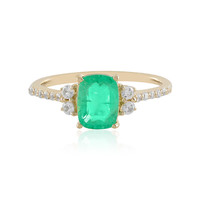 9K Russian Emerald Gold Ring