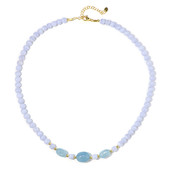 Blue Lace Agate Silver Necklace (Riya)