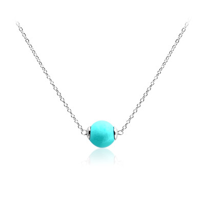 Sleeping Beauty Turquoise Silver Necklace (Anne Bever)