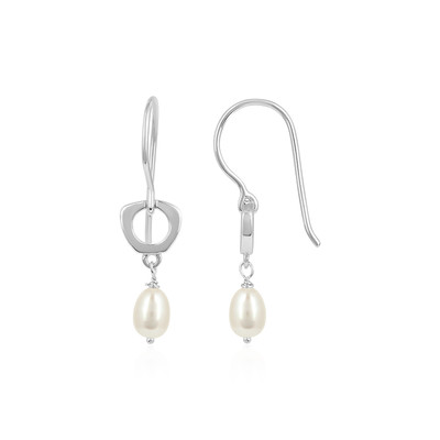 Cream Freshwater Pearl Silver Earrings