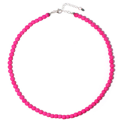 Pink Lava Silver Necklace
