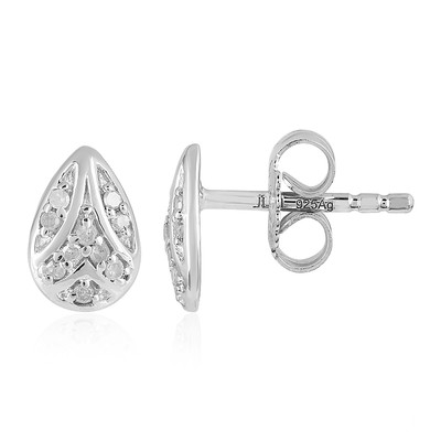 I3 (I) Diamond Silver Earrings