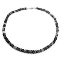 Black Rutile Quartz Silver Necklace